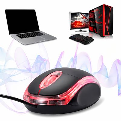 Mini Mouse Óptico Com Fio Usb Computador Notebook PC - Precisão e Conforto para PC e Notebook