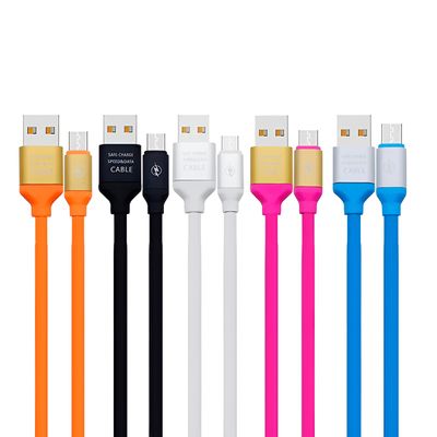 Cabo Carregador USB C Colorido Silicone Telefone Carregamento Cor:Laranja