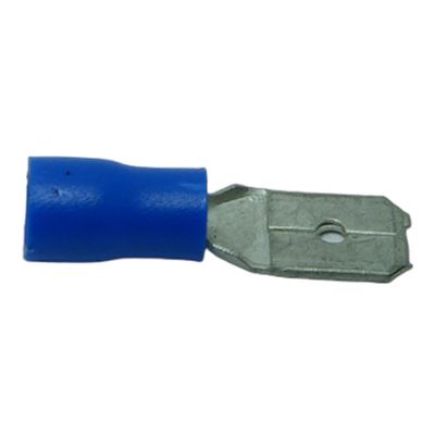 Terminal Compressão Reto Macho 1.5 Mm A 2.5 Mm Simples C/ Capa Plastica Azul