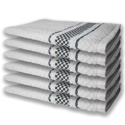 12 Panos de Prato Atoalhado Felpudo Premium 6 Preto 6 Marrom
