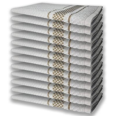 12 Panos de Prato Atoalhado Felpudo Premium Marrom
