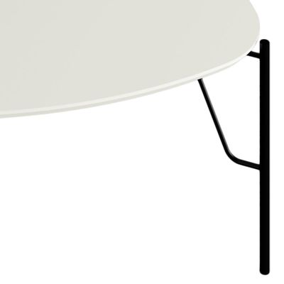 Mesa de Centro Para Sala de Estar Alta Pés Industrial Preto Alef I03 Luna - Lyam Decor