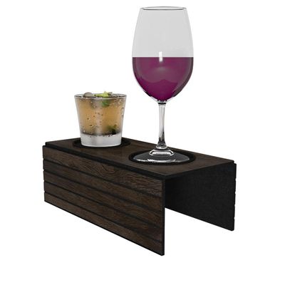 Kit 10 Esteiras Bandeja Com Suporte Para Copos Para Sofá MDF Tabaco - Gran Belo