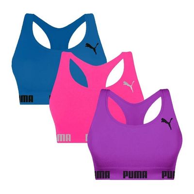 Kit 3 Tops Puma Nadador Sem Costura Feminino P