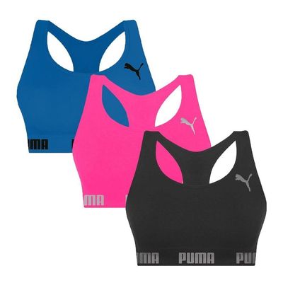 Kit 3 Tops Puma Nadador Sem Costura Feminino M