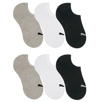 Kit 6 Pares de Meia Puma Sapatilha Esportiva Feminino - Mescla 34-39 / Branco e Preto
