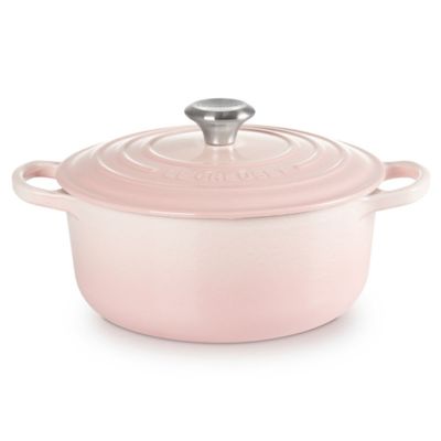 PANELA REDONDA LE CREUSET 22CM SIGNATURE FERRO ESMALTADO SHELL PINK 21177227774430