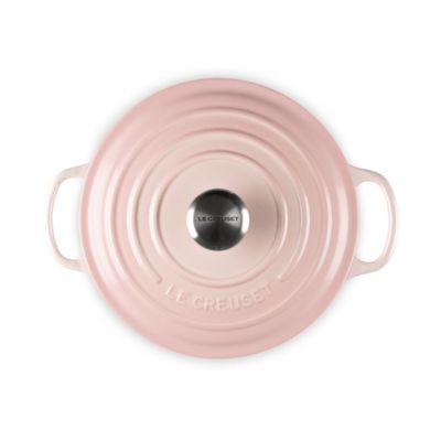 PANELA REDONDA LE CREUSET 22CM SIGNATURE FERRO ESMALTADO SHELL PINK 21177227774430