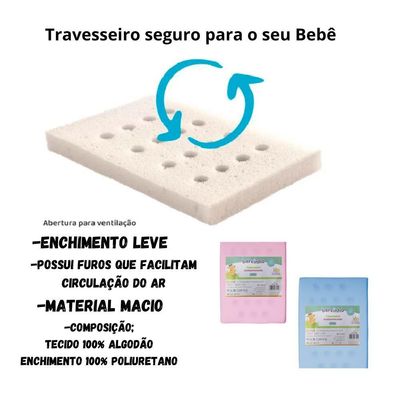 TRAVESSEIRO ANTISSUFOCANTE BERCINHO LISO  rosa
