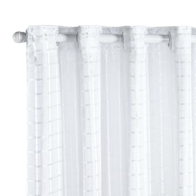 Cortina Dual Forro Microfibra c/ Voil Xadrez 2,70m x 2,30m 100% Poliéster - Branco