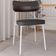 Cadeira Estofada Para Sala de Jantar Astrid Branco C01 Linho Preto Courino Café - Lyam Decor