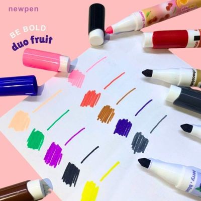 MARCADOR BE BOLD DUO FRUIT PONTA DUPLA - 10 CORES - NEWPEN