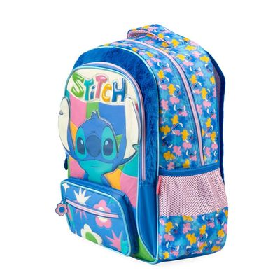 Mochila Escolar Feminina Infantil Stitch Azul U / Azul