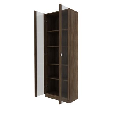 Kit 3 Armários para Escritório com Portas de Vidro ME4115 Nogal