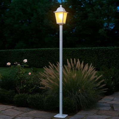 Kit 6 Postes Estacionamento 1,95m Luminárias Branco Jardim Praça 1 Lâmpada Dital