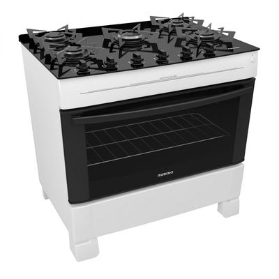 Fogão 5 Bocas à Gás Itatiaia Electra Glass Mesa de Vidro e Acendimento Automático Branco / Bivolt
