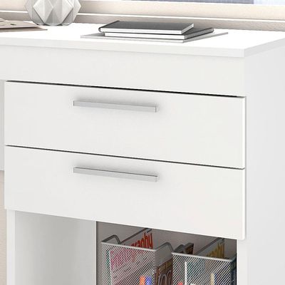 Mesa Escrivaninha De Escritório Office Notável Branco Branco