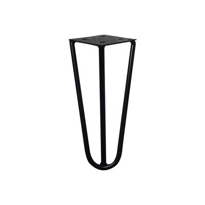 Kit 18 Pés de Metal 15 CM Hairpin Legs Mesas de Centro Puffs Preto G41