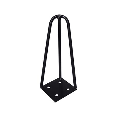 Kit 18 Pés de Metal 15 CM Hairpin Legs Mesas de Centro Puffs Preto G41