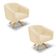 Poltrona Decorativa Kit 2 Stella Base de Madeira Giratória MA30 Sintético PU Bege D03 - D'Rossi