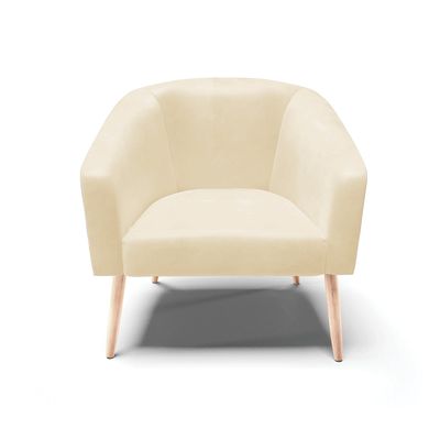 Poltrona Sala Decorativa Kit 2 Stella Pé Palito Natural Sintético PU Bege D03 - D'Rossi