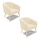 Poltrona Sala Decorativa Kit 2 Stella Pé Palito Natural Sintético PU Bege D03 - D'Rossi