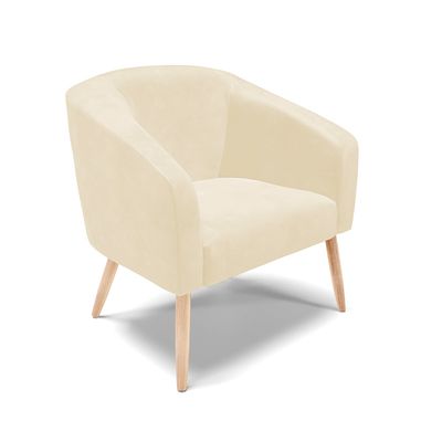 Poltrona Sala Decorativa Kit 2 Stella Pé Palito Natural Sintético PU Bege D03 - D'Rossi