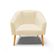 Poltrona Sala Decorativa Kit 2 Stella Pé Palito Castanho Sintético PU Bege D03 - D'Rossi