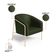 Poltrona Sala Decorativa Kit 2 Stella Base Alta Tubo Champanhe Sintético PU D03 - D'Rossi Verde