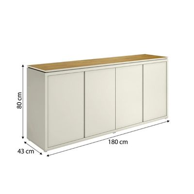 Conjunto De Escritório Office 2 Peças Mesa E Balcão Buffet T - Fendi E Freijó Fendi E Freijó