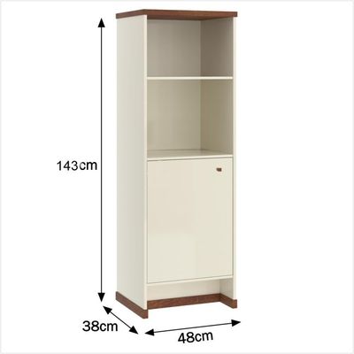 Conjunto Escritório 2 Peças - Buffet E Armário Verbena - Offwhite/ Offwhite/