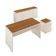 Conjunto De Escritório Office 3 Peças Mesa Gaveteiro Balcão - Off White E Cedro Off White E Cedro