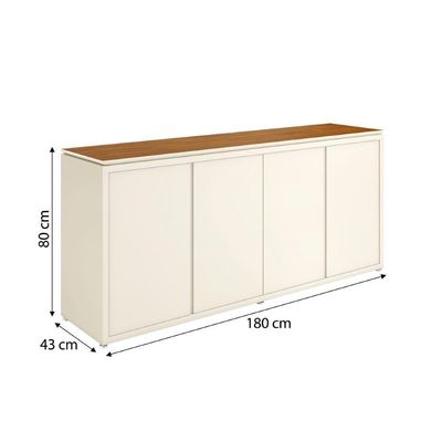 Conjunto De Escritório Office 3 Peças Mesa Balcão Armário Tu - Off White E Cedro Off White E Cedro