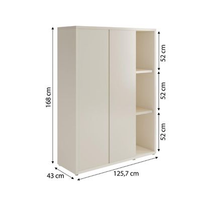 Conjunto De Escritório Office 3 Peças Mesa Balcão Armário Tu - Off White E Cedro Off White E Cedro