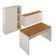 Conjunto De Escritório Office 3 Peças Mesa Balcão Armário Tu - Off White E Cedro Off White E Cedro