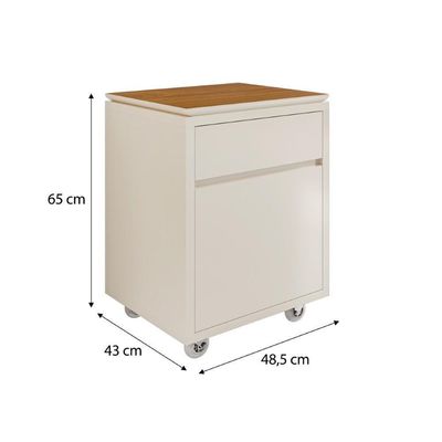 Conjunto De Escritório Office 4 Peças Mesa Gaveteiro Balcão - Off White E Cedro Off White E Cedro