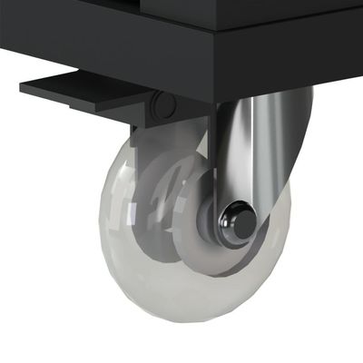 Conjunto De Escritório 2 Peças Mesa Gaveteiro 2 Gavetas Tund - Preto Preto