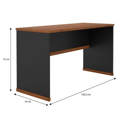 Conjunto Escritório Office Mesa E Buffet Verbena - Vianossa - Preto/ Preto/