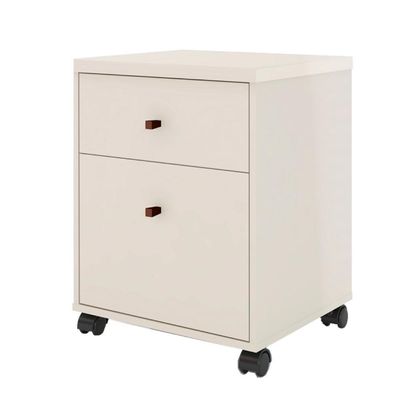 Conjunto Escritório 3 Peças - Mesa Armário E Gaveteiro Verbe - Offwhite/ Offwhite/