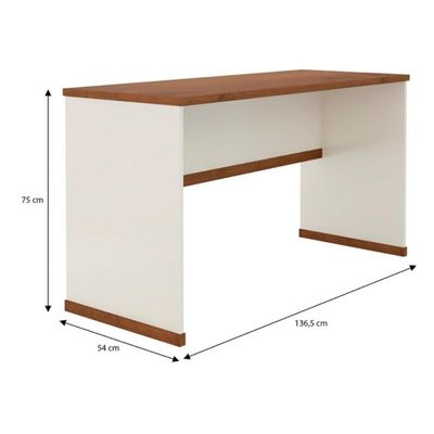 Conjunto Escritório 2 Peças - Mesa E Gaveteiro Verbena Viano - Off White/ Off White/