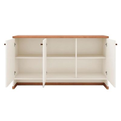 Conjunto Escritório Office Mesa E Buffet Verbena - Vianossa - Offwhite/ Offwhite/