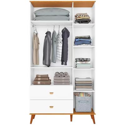 Quarto Infantil Completo Ternura Guarda-Roupa 3 Portas Cômoda 5 Gavetas Berço Conversível Bartira Branco Wood