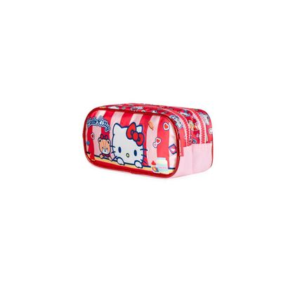 Estojo Escolar Feminino Infantil Hello Kitty Vermelho U / Vermelho