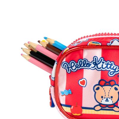 Estojo Escolar Feminino Infantil Hello Kitty Vermelho U / Vermelho