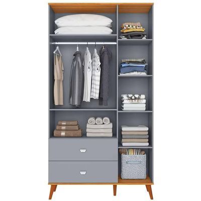 Quarto Infantil Completo Ternura Guarda-Roupa 3 Portas Cômoda 5 Gavetas Berço Conversível Bartira Azul Wood