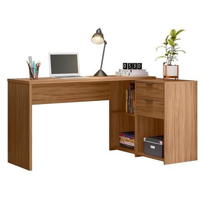 Mesa Para Computador Com 2 Gavetas Office Nt2060 Notável Freijó