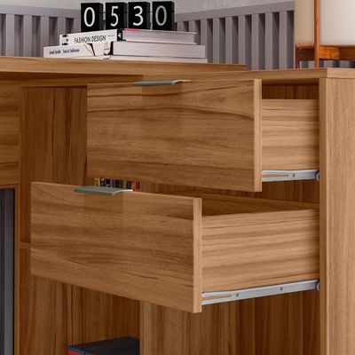 Mesa Para Computador Com 2 Gavetas Office Nt2060 Notável Freijó
