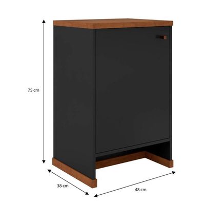 Conjunto Escritório 3 Peças - Mesa Gaveteiro E Balcão Verben - Preto/ Preto/