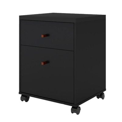 Conjunto Escritório 3 Peças - Mesa Armário E Gaveteiro Verbe - Preto/ Preto/
