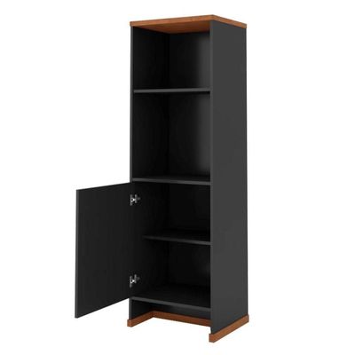 Conjunto Escritório 3 Peças - Mesa Armário E Gaveteiro Verbe - Preto/ Preto/